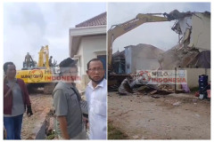 Pemprov Lampung Hancurkan 41 Rumah Permanen di Sabah Balau