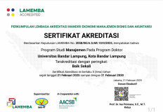 Program Doktor Manajemen UBL Raih Akreditasi Baik Sekali dari LAMEMBA