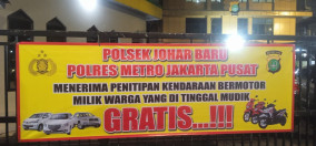 Selama Mudik, Polsek Johar Baru Beri Layanan Penitipan Kendaraan Gratis