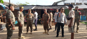 Sat Pol PP Dan Dishub Mesuji Tertibkan Pedagang Yang Parkir Dibahu Jalan