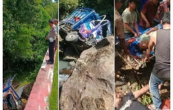 Truk Terjun dari Jembatan di Pesibar, Tewas 3 Warga Lamsel