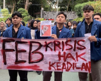 Mahasiswa FEB Unila Gelar UNRAS Pasca Meninggalnya Pratama Wijaya