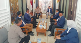 Bincang Kemajuan Olahraga dan Porprov, KONI Sambangi Polres Pesawaran