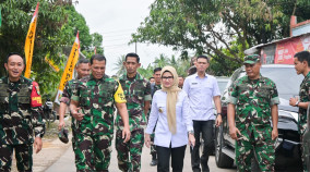 Pastikan Tepat Waktu, Waaster Panglima TNI Tinjau TMMD di Pesawaran