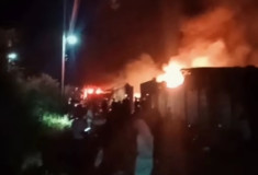 Gudang Penimbunan BBM Ilegal Kembali Terbakar Dekat Tugu Cokelat Pesawaran