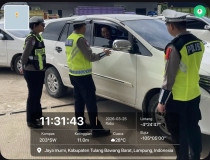 Satlantas Tubaba Kendalikan Padatnya Arus Balik