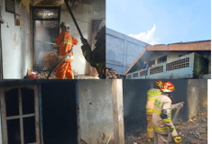 Rumah Tiga Lantai di Kedaton Terbakar, Damkarmat Bandarlampung Kerahkan 11 Unit Mobil Pemadam