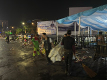 DLH Bandarlampung Klarifikasi Video Viral Penanganan Sampah Nobar Final Piala Dunia Di Tugu Adipura