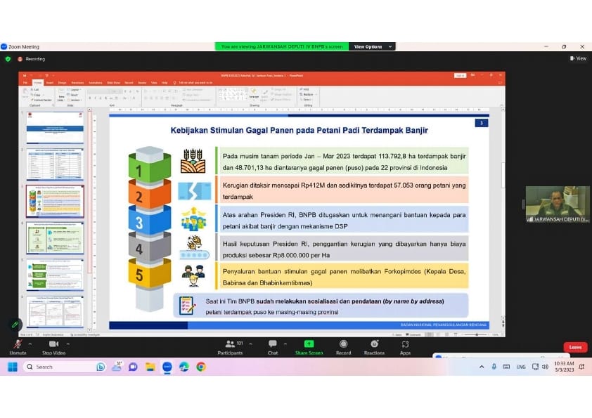 Pemprov Lampung Mengikuti Rakor Penanganan Gagal Panen Akibat Banjir