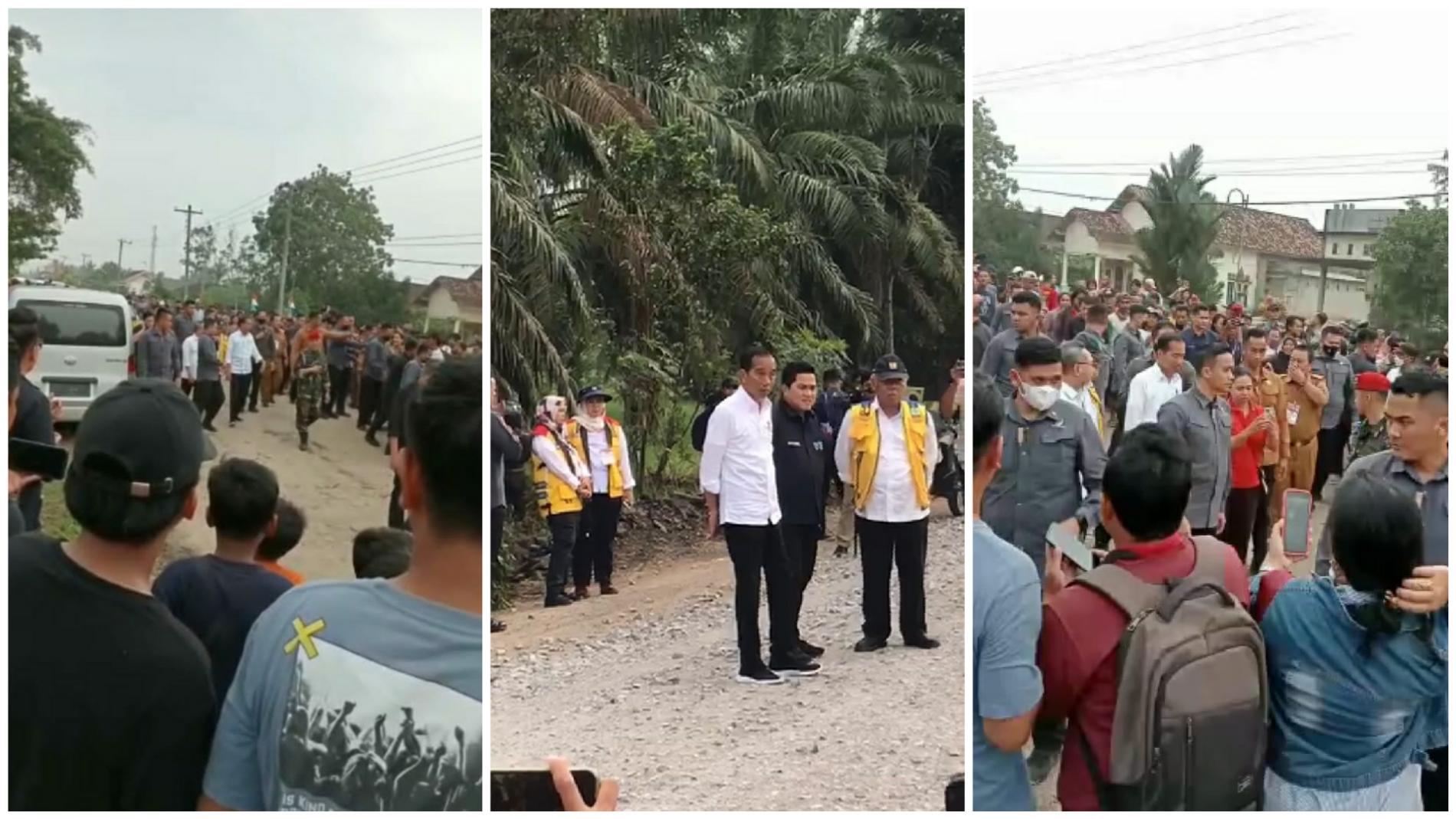 Tak Sesuai Rencana, Jokowi Pilih Jalan Kaki di Jalan yang Diperbaiki Warga Seputih Raman