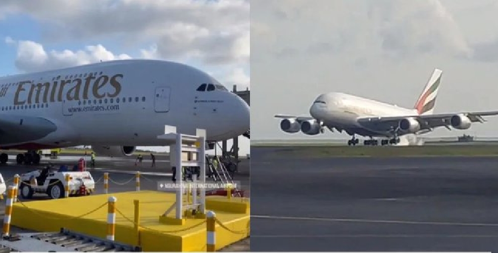 Gokil! Pesawat Komersial Terbesar di Dunia untuk Pertama Kalinya Mendarat di Denpasar Bali