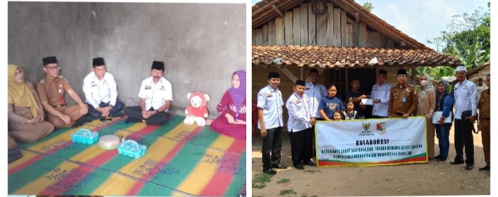 Baznas dan Puskesmas saat menyerahkan Bantuan 