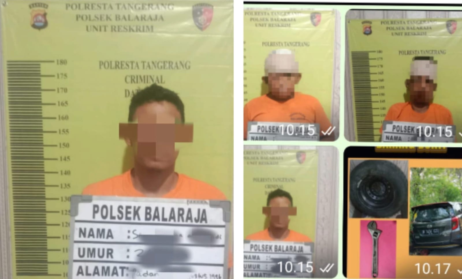  Gak jadi Mati, 3 Maling Spesialis Ban Serep Berhasil Diamankan Polsek Balaraja, 2 Pelaku Kondisinya Bonyok 