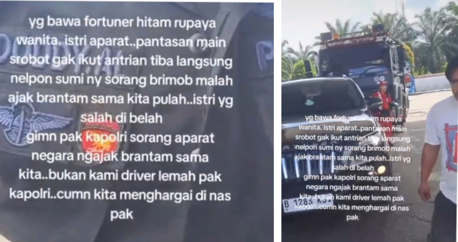 Viral Istri Brimob Lapor Suami Tak Terima Ditegur Nyerobot Antrian SPBU, Netizen Salfok Sama Fortunernya: Makmur juga Tuh Brigadir  