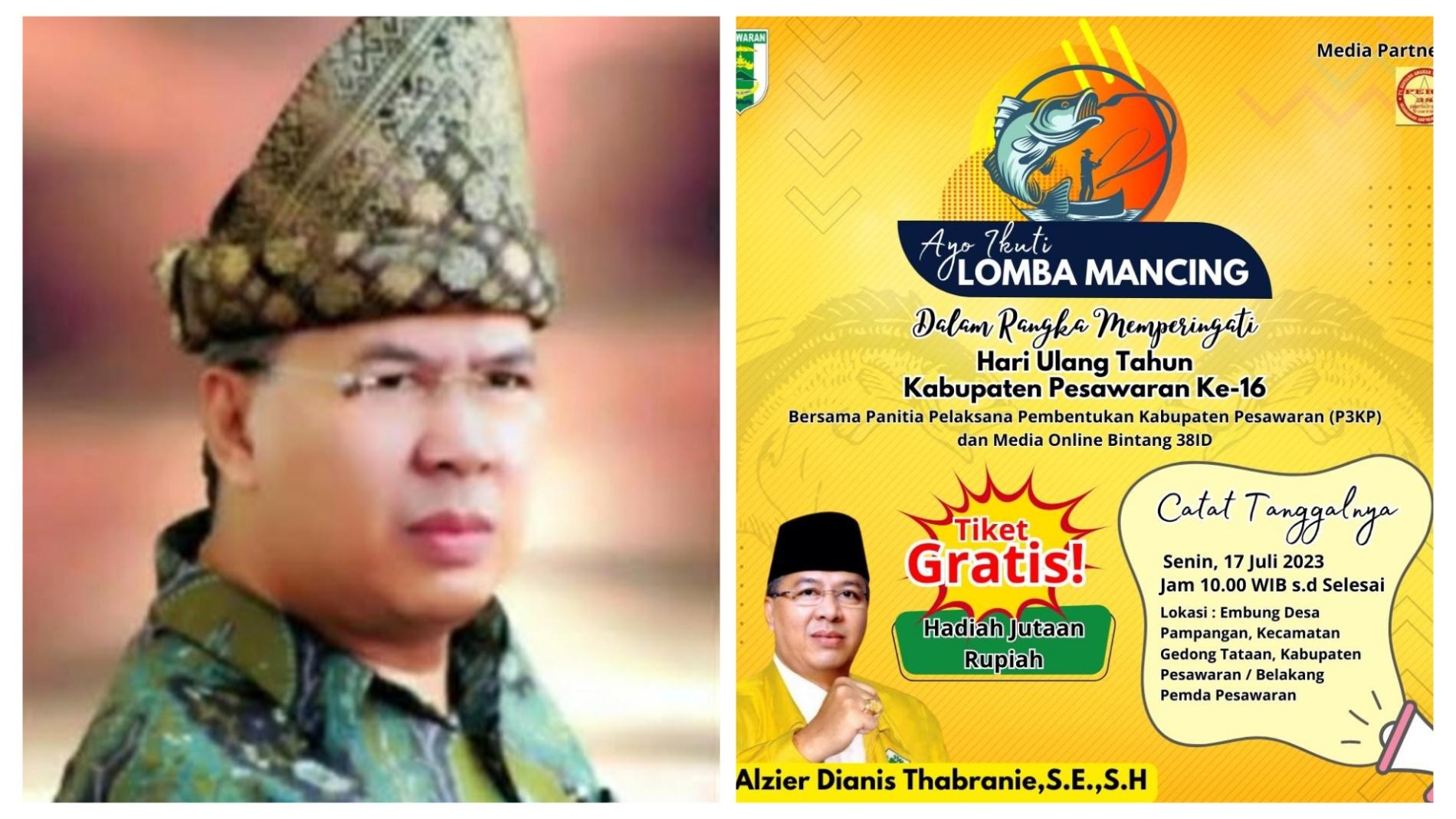 Lomba Mancing HUT Pesawaran, Alzier Gelar Gratis, Hadiah Aduhai