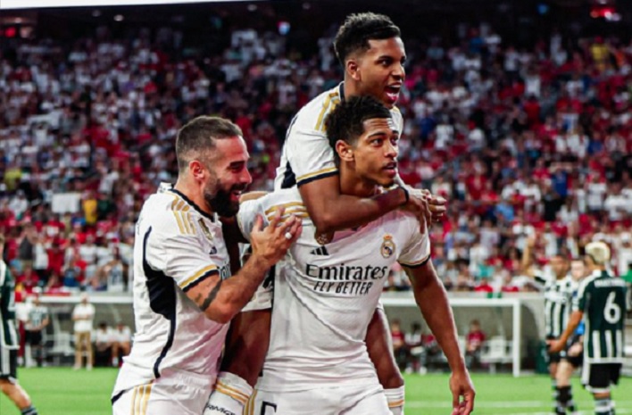 Real Madrid Bekuk MU 2-0, Bellingham Bikin Gol Cerdik, Joselu Salto Mengagumkan