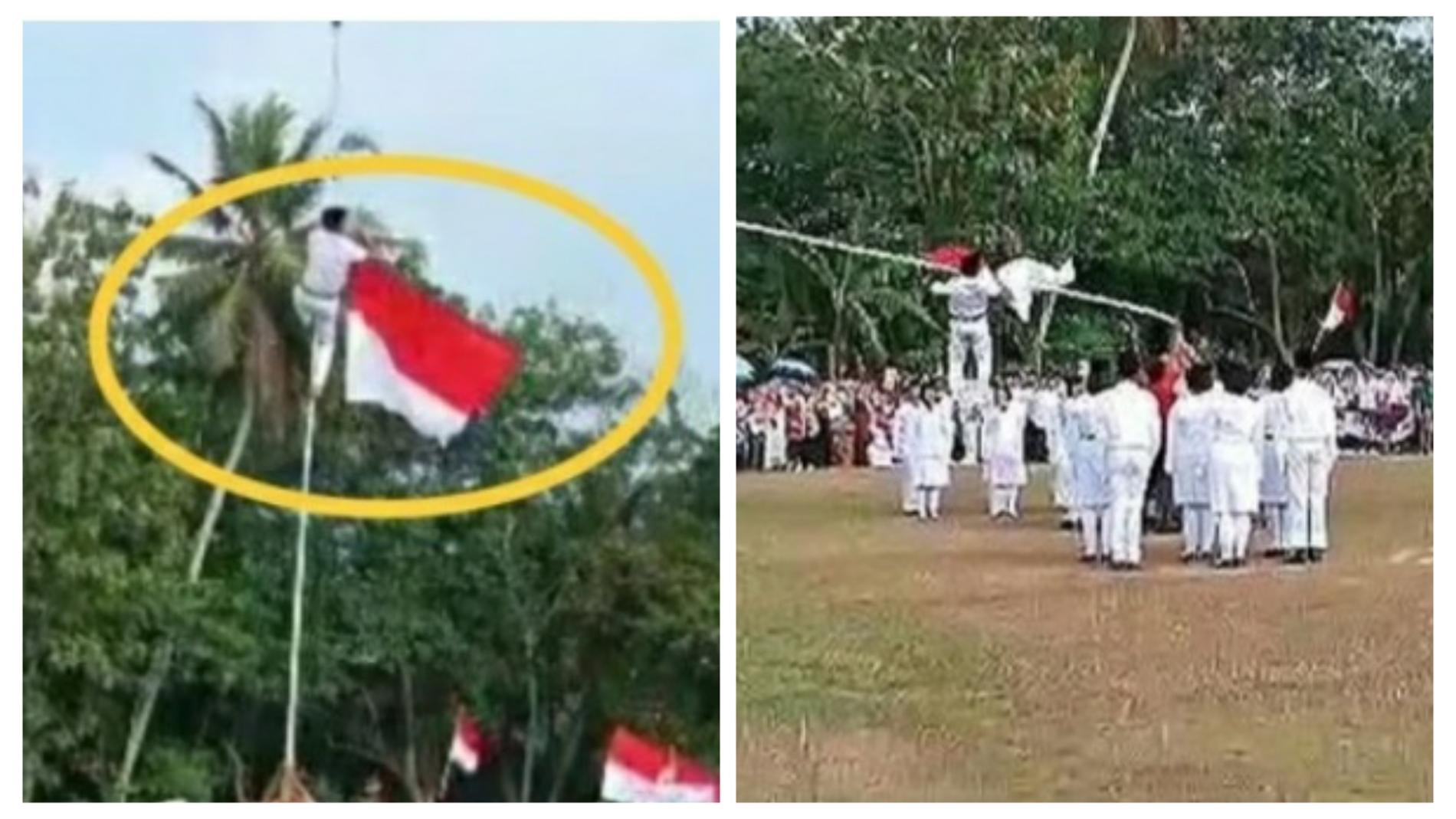 Pelatih Terhempas dari Tiang Saat Perbaiki Bendera Nyangkut di Lamsel