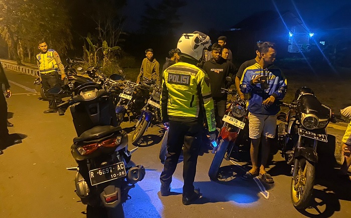 Razia Gabungan Polres Purbalingga Amankan Belasan Motor Tak Standar
