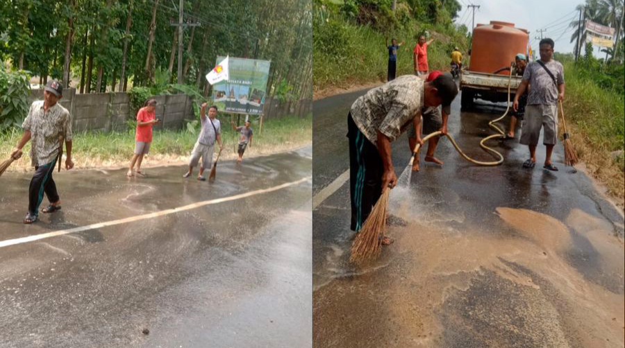 Warga Apresiasi Bersih-Bersih Jalan Gerindra Pesawaran