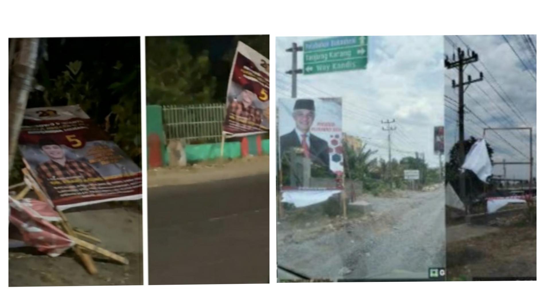 Politik Makin Hot, Baleho Ganjar dan Frans Jadi Korban Sabotase di Balam
