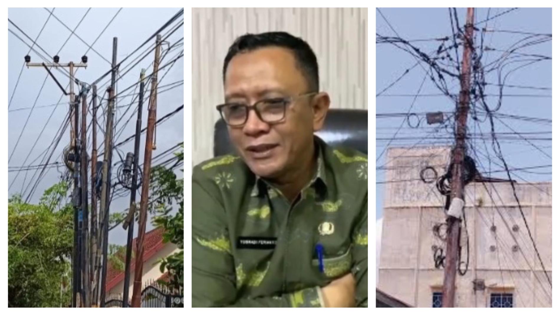 Semrawutnya Tiang Kabel Internet Ancam Misi Eva Percantik Kota