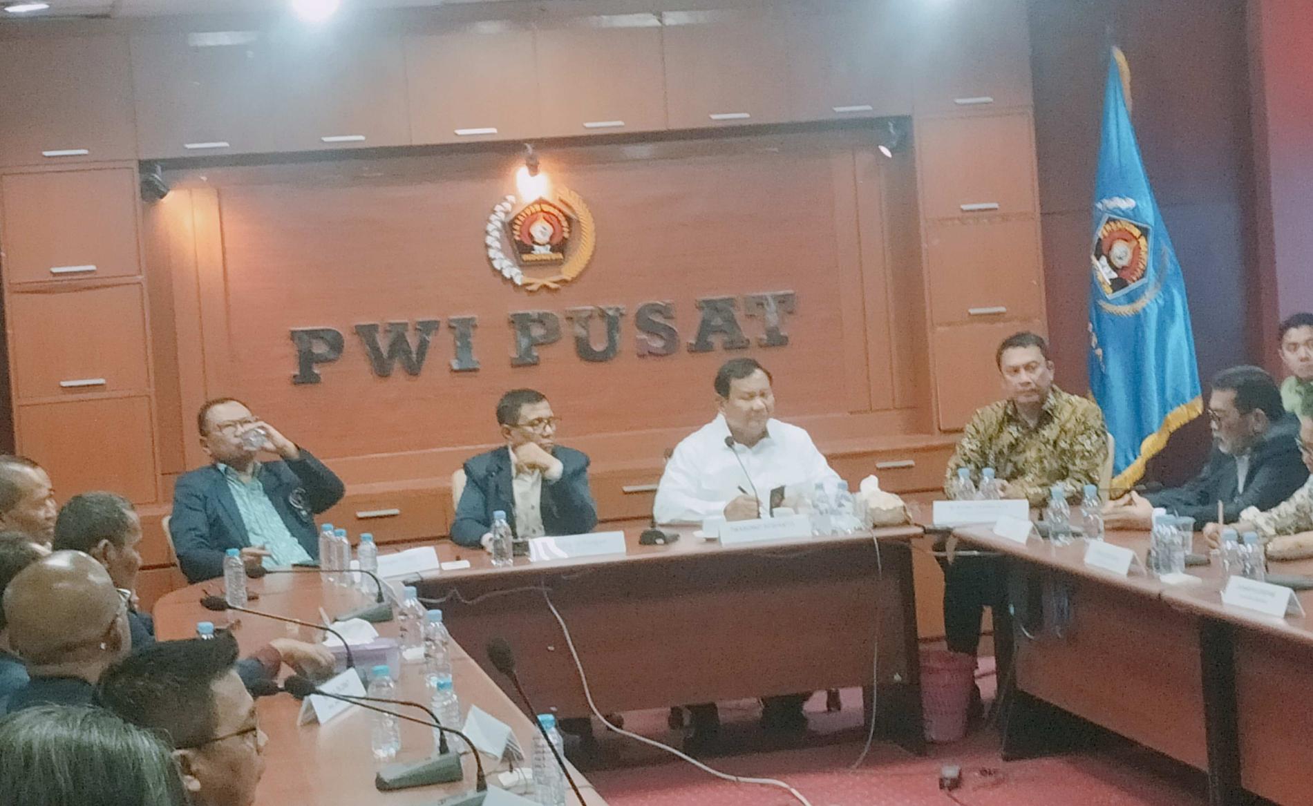 Sambangi PWI, Capres Prabowo: Kalau Pers Dinamis, Keras dan Kuat, Tidak Ada Kelaparan