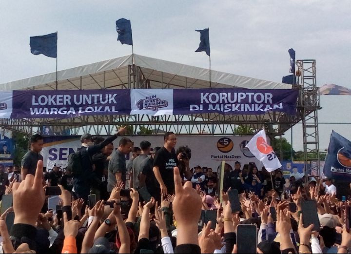 Anies Datang Ke Pinang Kota Tangerang Diteriaki Perubahan Oleh Massa yang Hadir