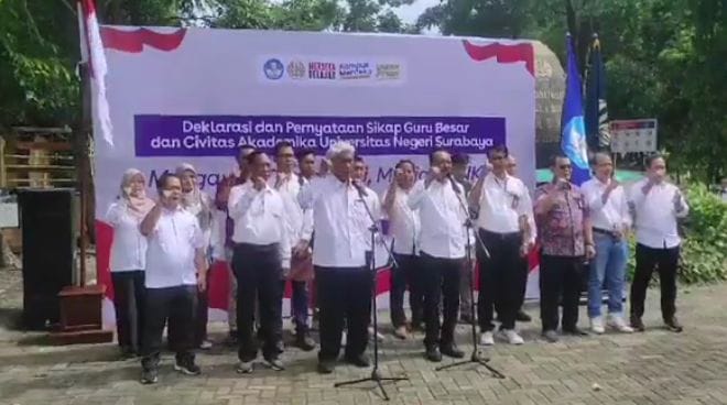 Kawal Demokrasi, Ini 6 Sikap Guru Besar UNESA Surabaya Kritik Jokowi