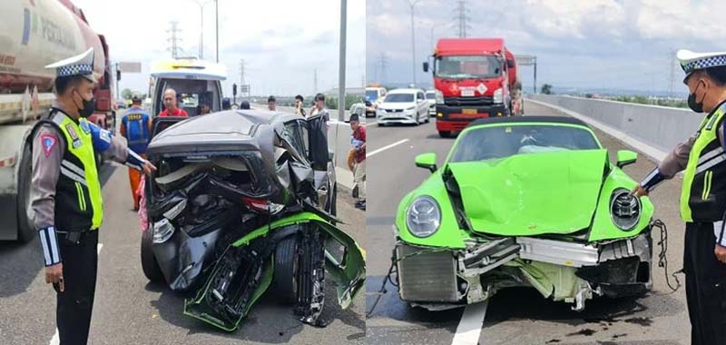 Lari Kencang Porche 911 Carere Tabrak Grand Livina Dari Belakang Dengan Kecepatan Tinggi, Anda Bisa Bayangkan