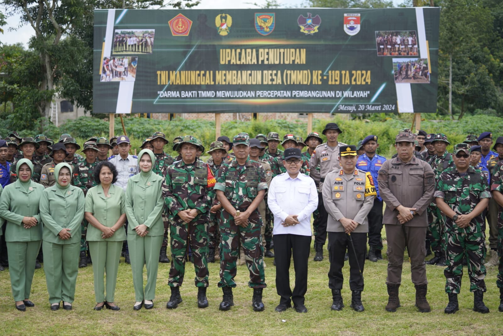Dandim 0426 Tuba Bersama Pemkab Mesuji Gelar Upacara Penutupan TMMD ke-119 