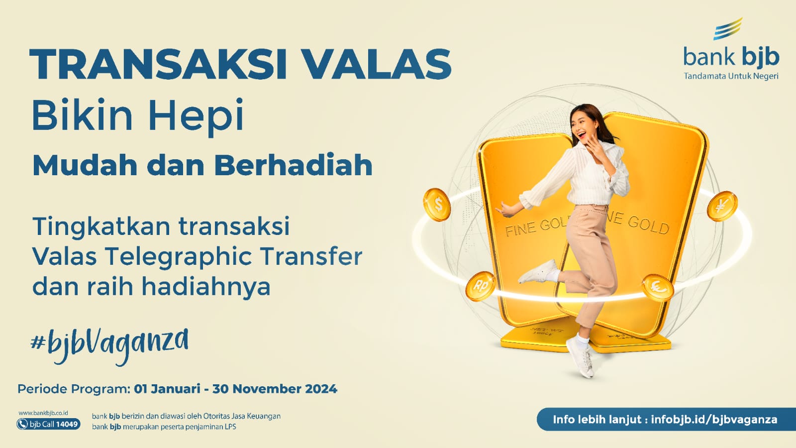 Rutin Transaksi Valas Telegraphic Transfer (TT) di bank bjb, Bisa Dapat Logam Mulia 