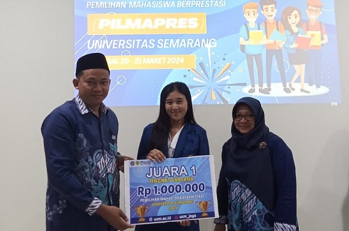 Sisihkan 12 Peserta, Mahasiswa Psikologi Prita Febriani Juara Pilmapres USM