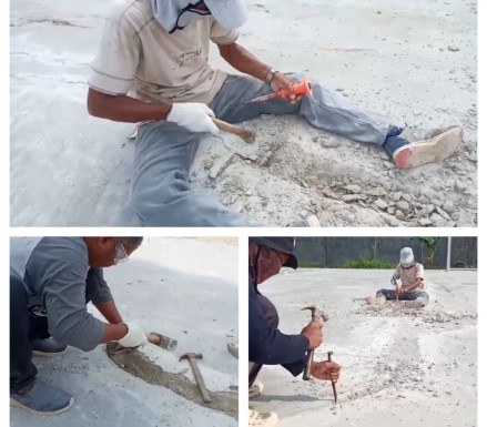 Proyek Lapangan Dispora Lampung Bobrok, Diperbaiki Ganti Pekerja