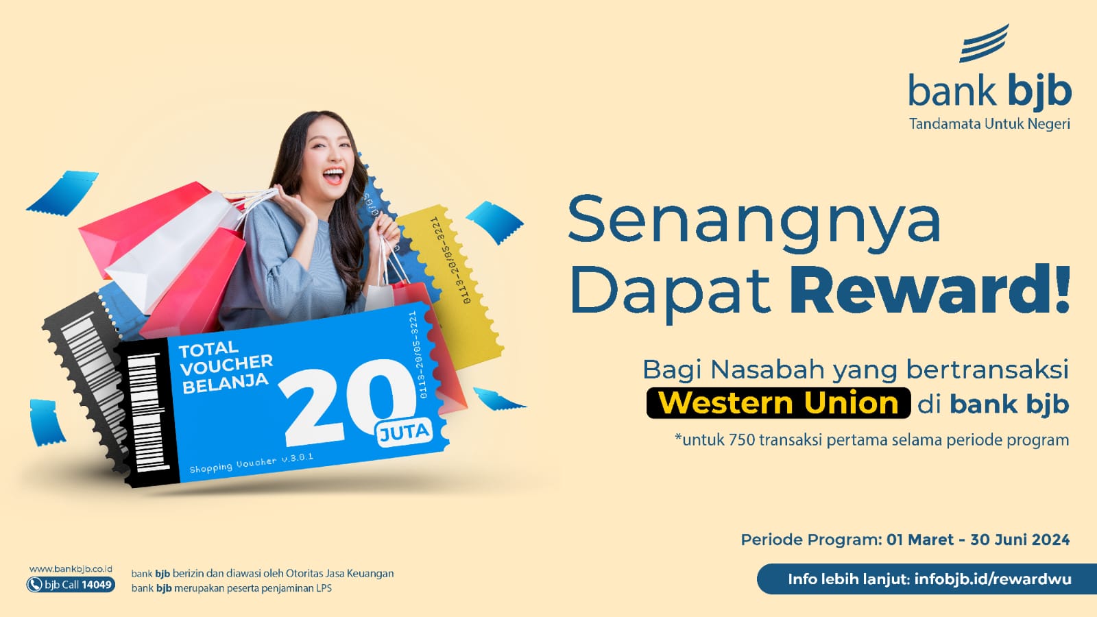 Ayo Transaksi Remittance di bank bjb, Bisa Bawa Pulang Voucher Belanja    