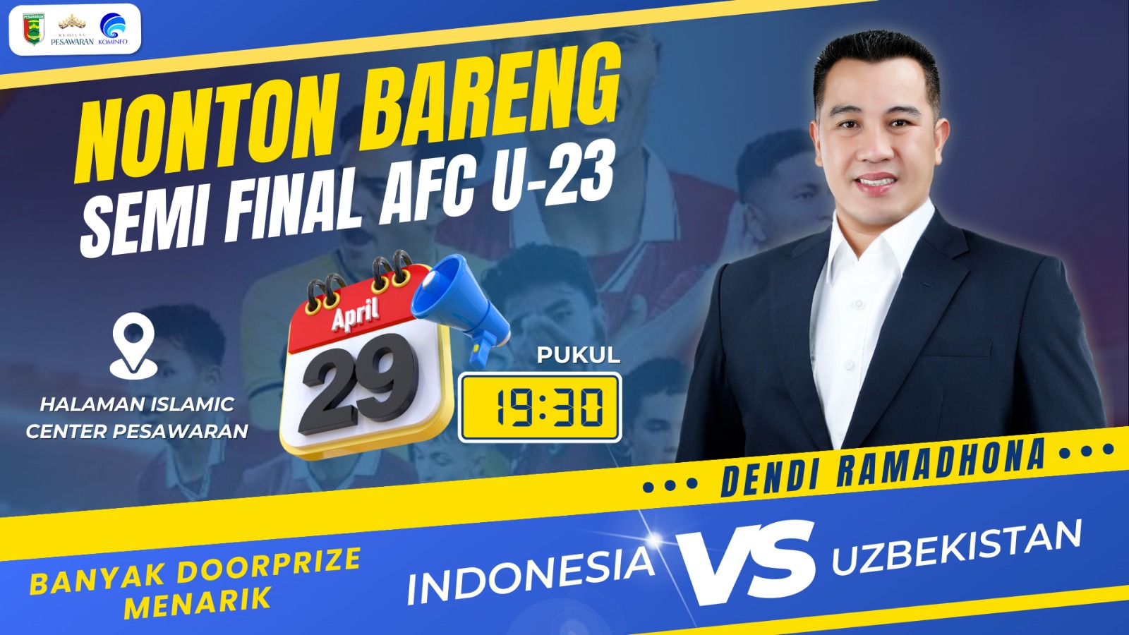 Nobar U-23 Pemkab Pesawaran Ada Kopi Gratis dan Doorprize