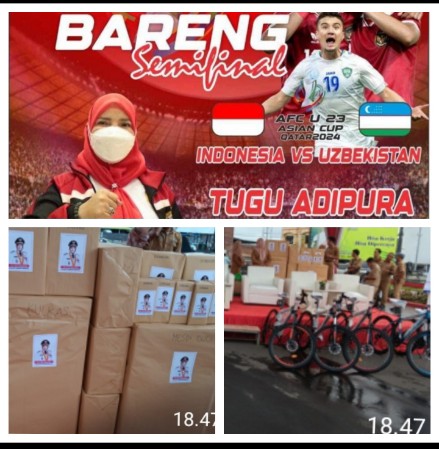 Nobar AFC U-23 Bersama Wali Kota Eva Bertabur Doorprize dan Snack
