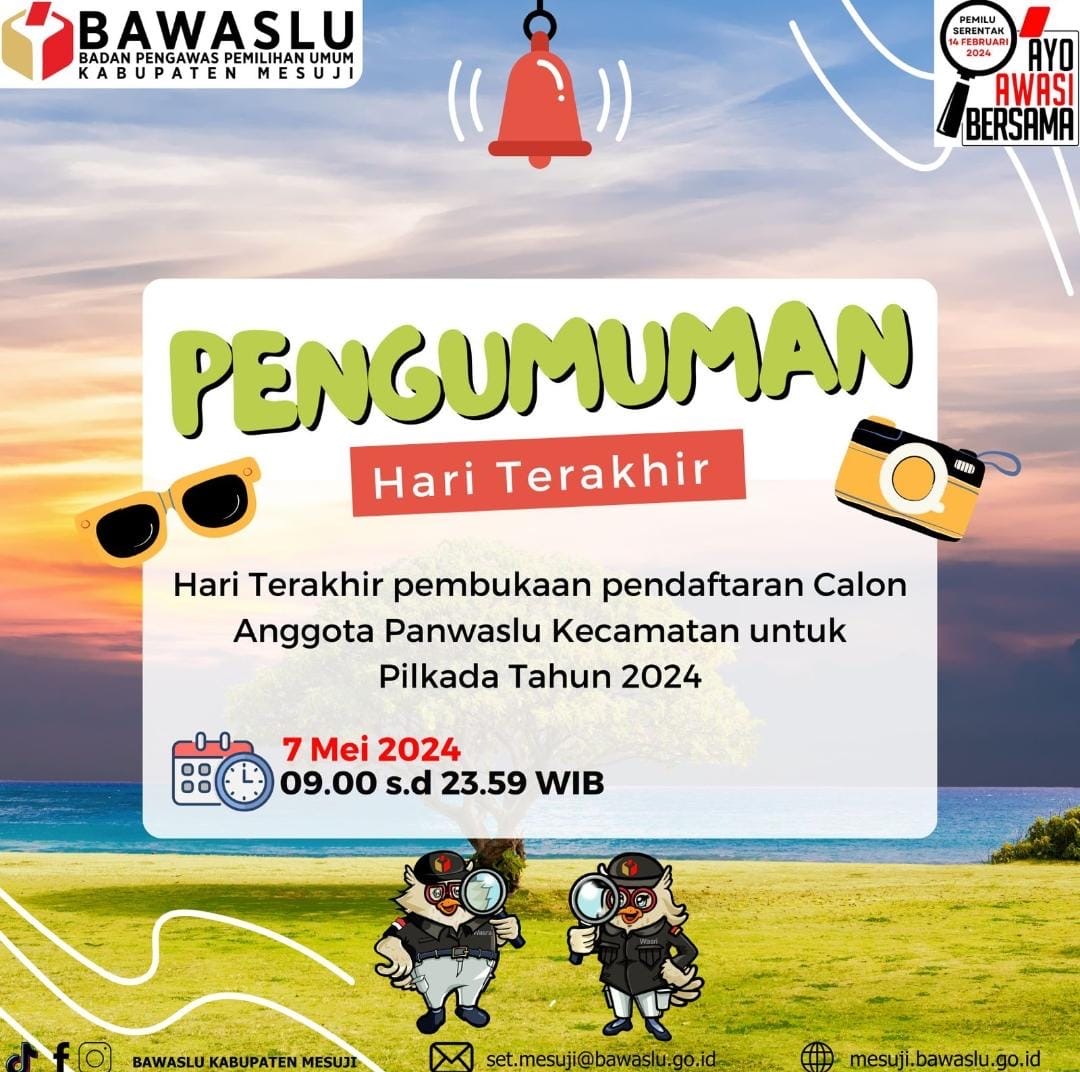 Pendaftaran Panwaslu di Kabupaten Mesuji Resmi Ditutup