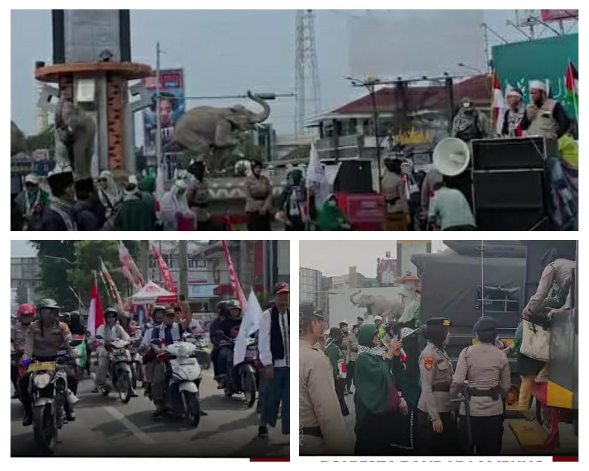 AML Aksi Stop Genosida Israel kepada Rakyat Palestina di Tugu Adipura