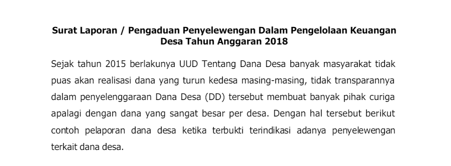 Contoh Surat Pengaduan Dana Desa dan Panduan Lengkap Penyampaiannya