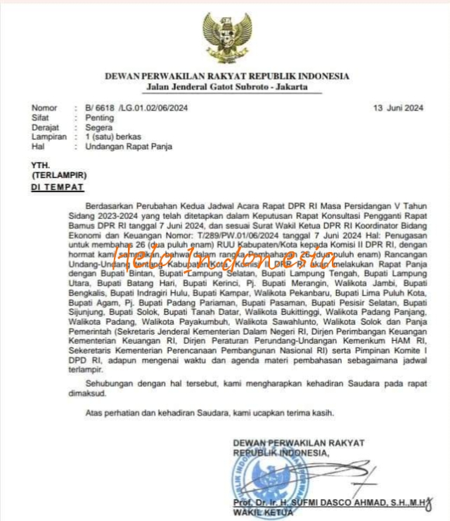 Tiga Bupati dari Lampung Bahas Pemekaran di DPR RI