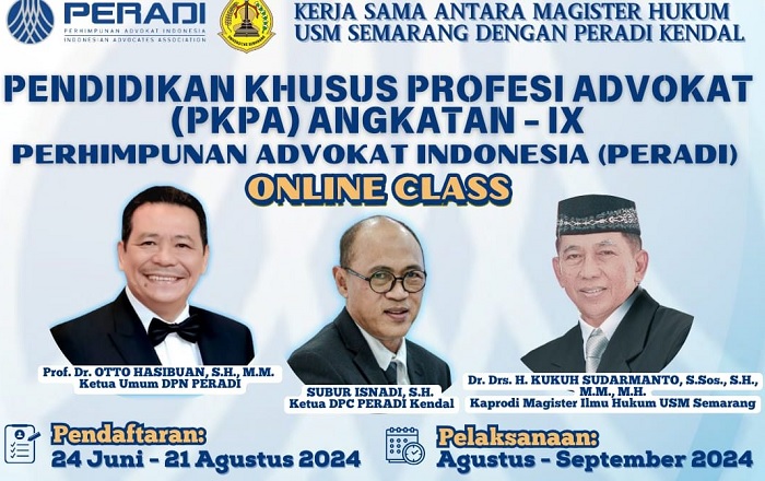 USM Bersama Peradi Kendal Didik Calon Advokat