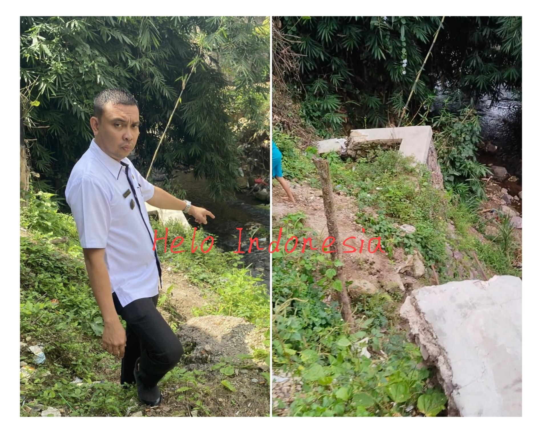 Baru Dikerjakan, Dinding Tanggul Sungai Sudah Ambrol di Gunter