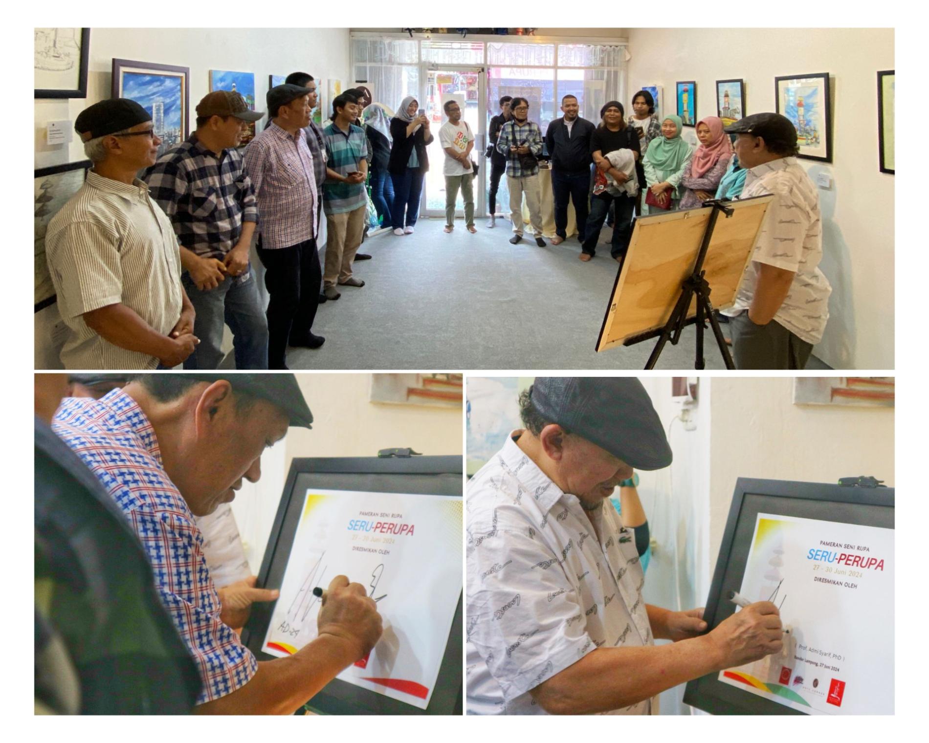 2 Akademisi Unila Buka Pameran Lukisan di Artc Corner, Pahoman, Balam