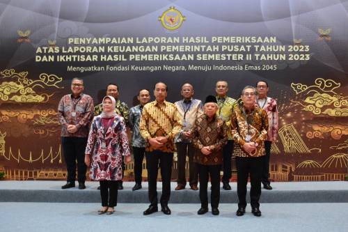 BPK Sampaikan Penguatan Akuntabilitas Keuangan Negara Satu Dekade Terakhir Pada Penyerahan LHP LKPP dan IHPS 2023 Kepada Presiden 