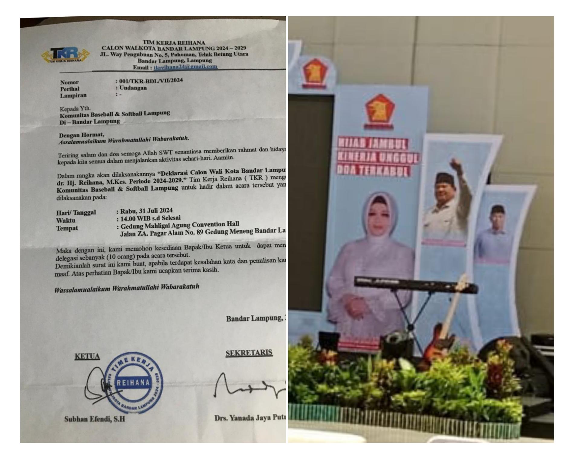 Gerindra Tak Tahu, Reihana Deklarasi Cawakot Bandarlampung