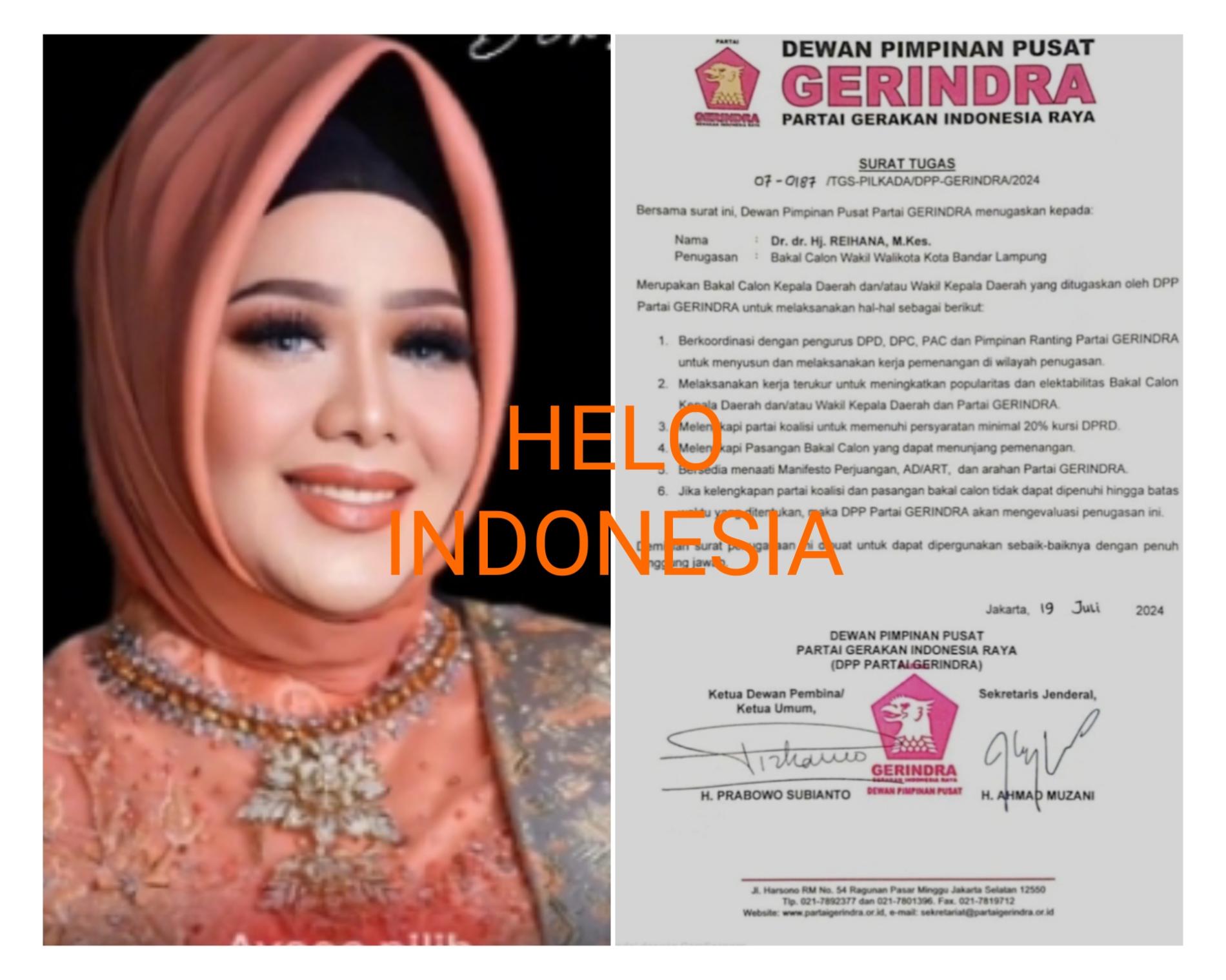 Surat Tugas Reihana Sudah Direvisi Jadi Calon Wali Kota Bandarlampung
