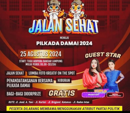 KPU Lampung Gelar Jalan Sehat Menuju Pilkada Damai 25 Agustus