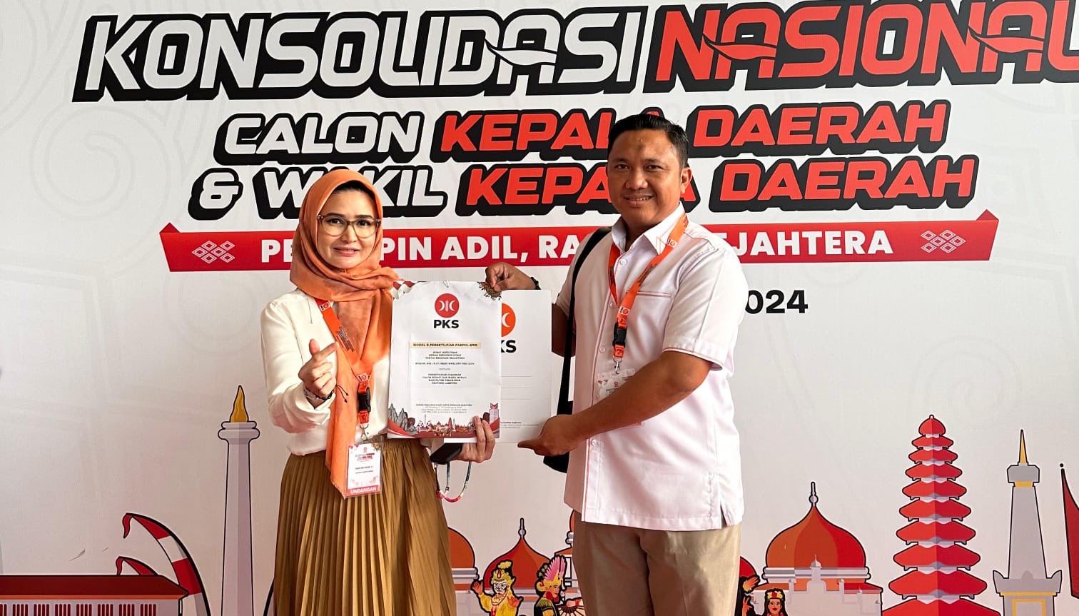Nanda - Antonius Kembali Kantongi Surat Sakti PKS Maju Pilkada Pesawaran