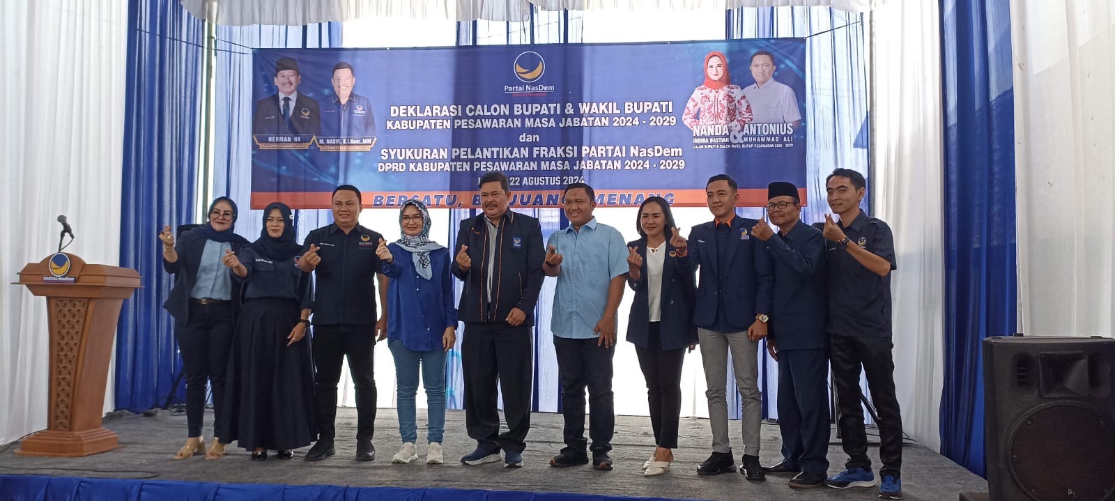 NasDem Pesawaran Deklarasi Menangkan Paslon Nanda - Anton