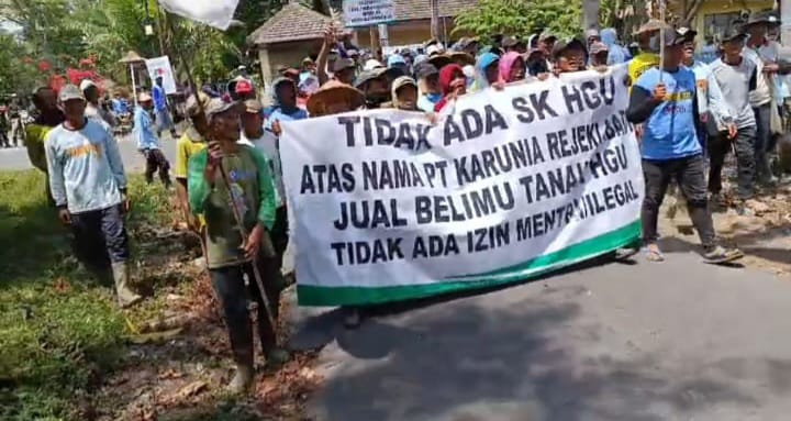 Izin HGU Mati, Ratusan Petani Kediri Tolak Penambangan Liar PT. Mangli Dian Perkasa